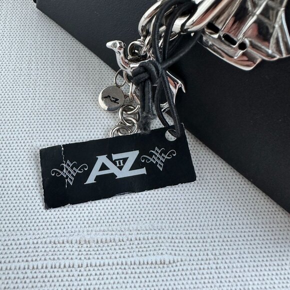 AZ II Charm Bracelet with Watch, Silver Tone, 7.5” + Extender NWT - Picture 9 of 16